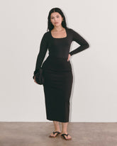 womens-long-sleeve-square-bodysuit-thong-black | primary