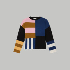 unisex-recashmere-patchwork-sweater-multi-stripe | alt