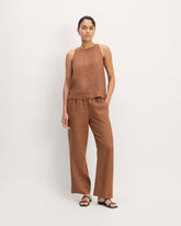womens-linen-easy-pant-carob-brown | primary