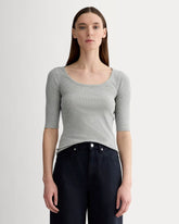 womens-supima-micro-rib-scoop-neck-tee-heathered-grey | primary