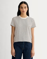 womens-organic-cotton-box-cut-tee-bone-black-stripe | primary