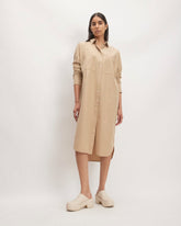womens-midi-cotton-shirt-dress-cornstalk | primary