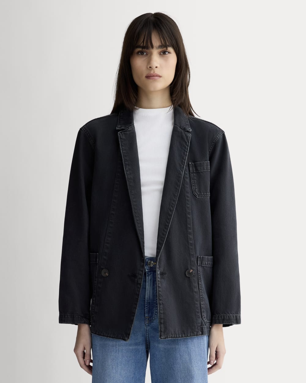 womens-denim-chore-blazer-black | primary