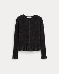 womens-smocked-cardigan-black | alt