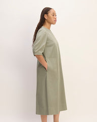 womens-short-sleeve-puff-midi-dress-sage-green