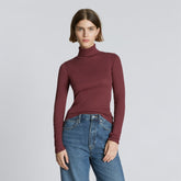 womens-supima-rib-turtleneck-brandy | primary