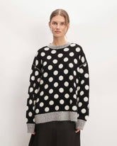 womens-alpaca-polka-dot-oversized-crew-black-snow | primary