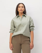 womens-supima-cotton-boyfriend-shirt-sage-green | primary