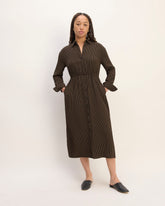 womens-mini-jacquard-stripe-shirt-dress-cocoa-black | primary
