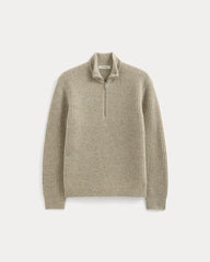 mens-felted-merino-half-zip-sweater-heather-gravel-donegal | alt