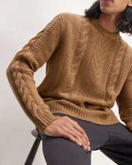 mens-felted-merino-cable-knit-crew-camel