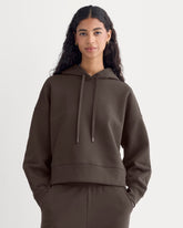 womens-cropped-luxe-fleece-hoodie-dark-chocolate | primary