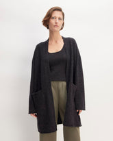 womens-cozy-stretch-long-cardigan-charcoal | primary