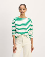 womens-modern-breton-tee-bone-grass-green | primary