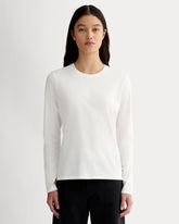 womens-essential-slim-long-sleeve-crew-white | primary