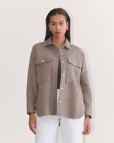 womens-flannel-boyfriend-shirt-taupe-melange | primary