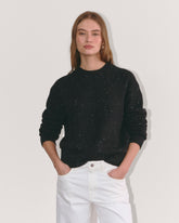 womens-luxe-cotton-cocoon-crew-sweater-black-confetti | primary