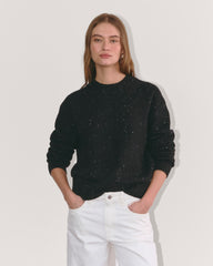 womens-luxe-cotton-cocoon-crew-sweater-black-confetti | primary