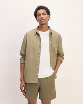 mens-linen-straight-hem-shirt-trench-coat-khaki | primary