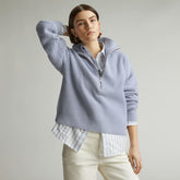 womens-felted-merino-halfzip-sweater-periwinkle-heather-oat | primary