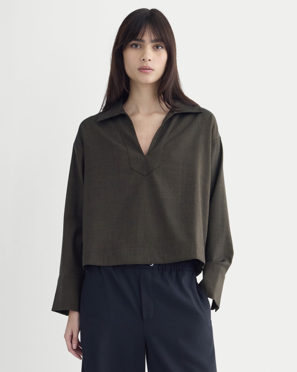 womens-overshirt-in-tailor-twill-heathered-fudge | primary