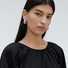 womens-seersucker-puff-sleeve-dress-black