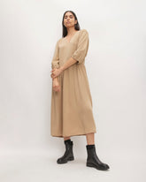 womens-tencel-puff-sleeve-dress-cornstalk | primary