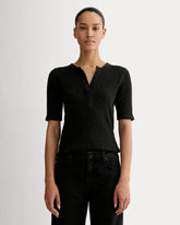 womens-rib-knit-short-sleeve-henley-black | primary