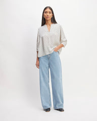 womens-hammered-satin-balloon-sleeve-top-bone-black