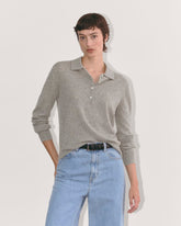 womens-cashmere-classic-sweater-polo-heather-grey | primary