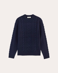 mens-felted-merino-cable-knit-navy | alt