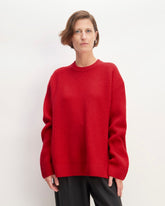 womens-felted-merino-oversized-crewneck-classic-red | primary