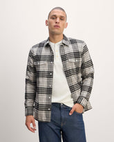 mens-modern-flannel-shirt-heather-oat-black | primary