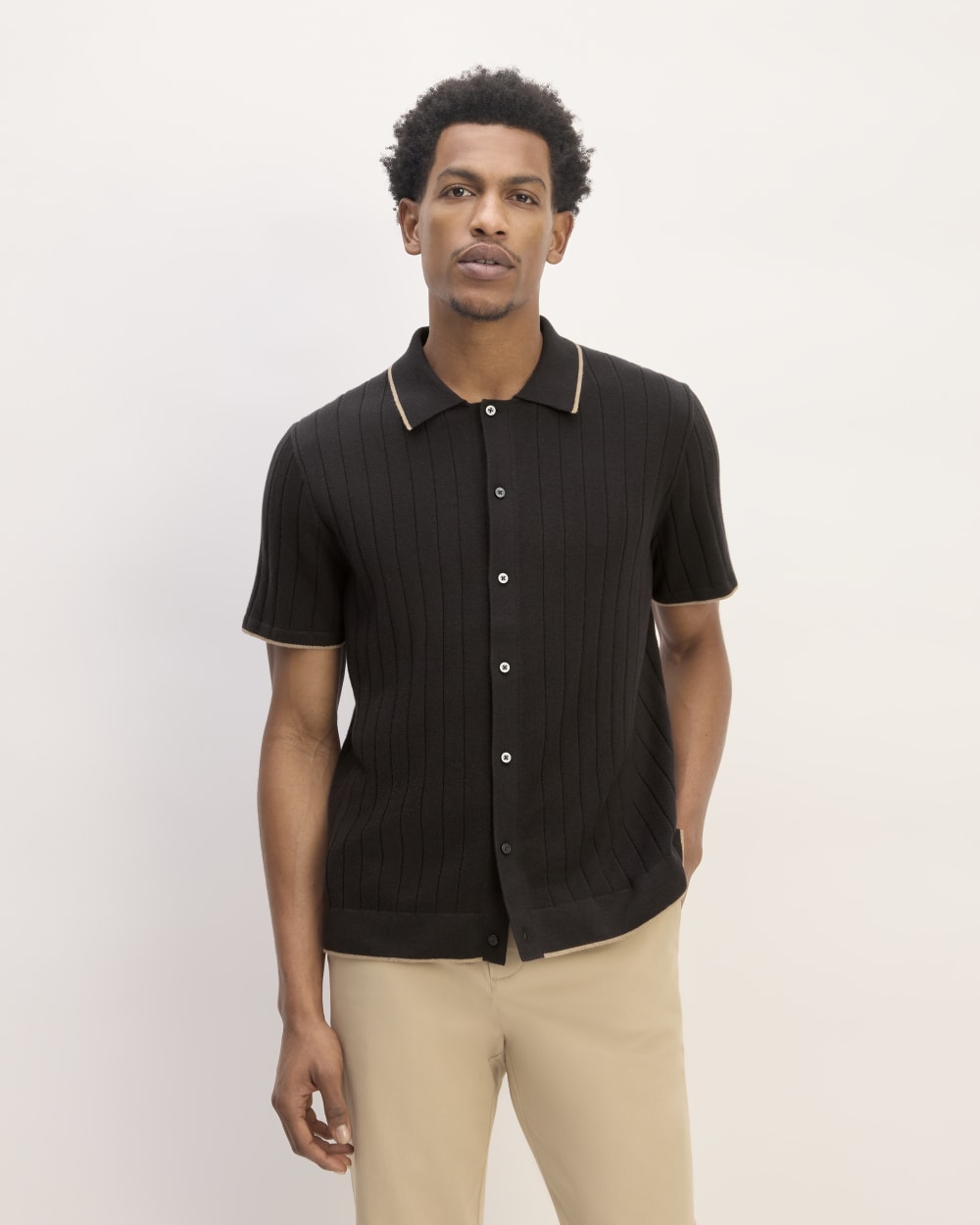 mens-no-sweat-button-down-polo-black | primary