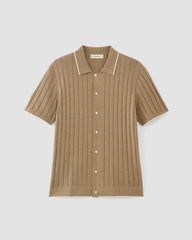 mens-no-sweat-button-down-polo-dark-camel | alt