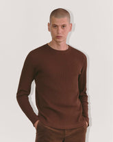mens-waffle-ls-crew-dark-mahogany | primary