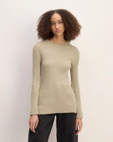 womens-cotton-rib-crew-trench-coat-khaki | primary