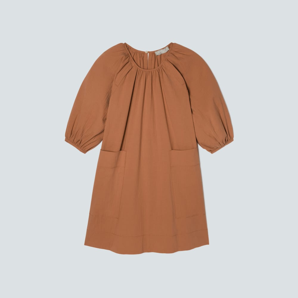 womens-seersucker-puff-sleeve-dress-tawny-brown
