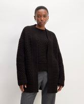 womens-cloud-oversized-textured-cardigan-black | primary