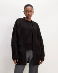womens-cloud-oversized-textured-cardigan-black | primary