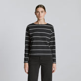womens-modern-breton-tee-black-canvas-tan | primary