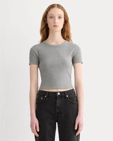womens-cropped-short-sleeve-rib-tee-mid-heather-grey | primary