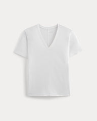 womens-slouchy-v-tee-cotton-linen-white | alt