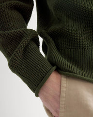 mens-waffle-rollneck-crew-dark-green