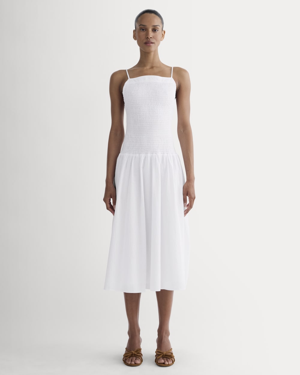 womens-gauze-open-back-dress-white | primary