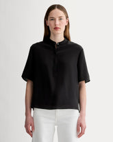 womens-washable-silk-ss-popover-top-black | primary