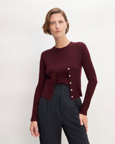 womens-ultrafine-merino-ribbed-cardigan-burgundy | primary
