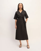 womens-short-sleeve-wrap-dress-black | primary