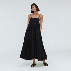 womens-naia-ripple-tiered-maxi-dress-black | primary