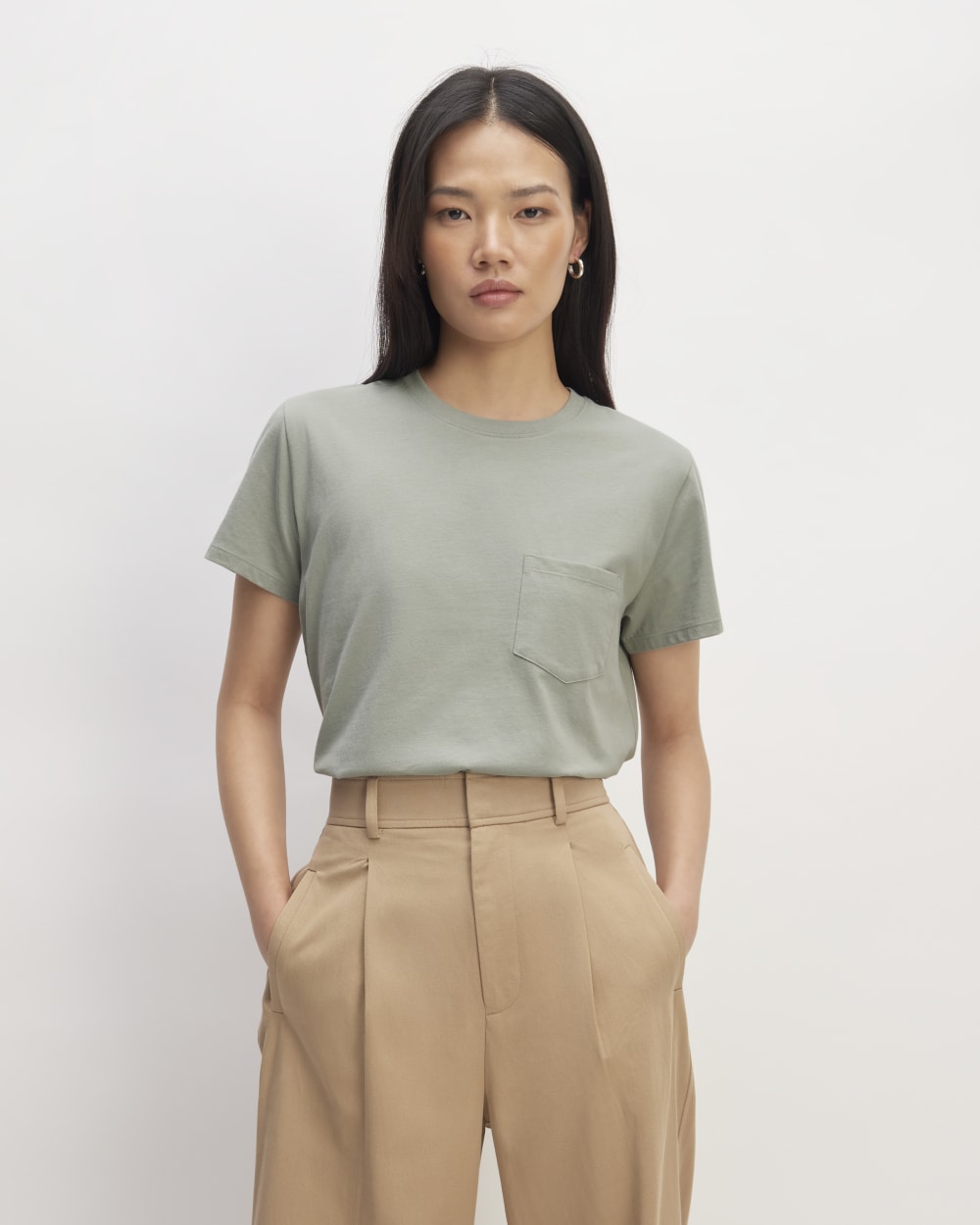 womens-organic-cotton-box-cut-pocket-tee-sage-green | primary